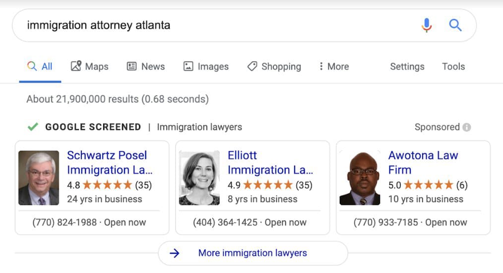 Google Screened For Lawyers | Veritas Law Firm Marketing | Buffalo, NY